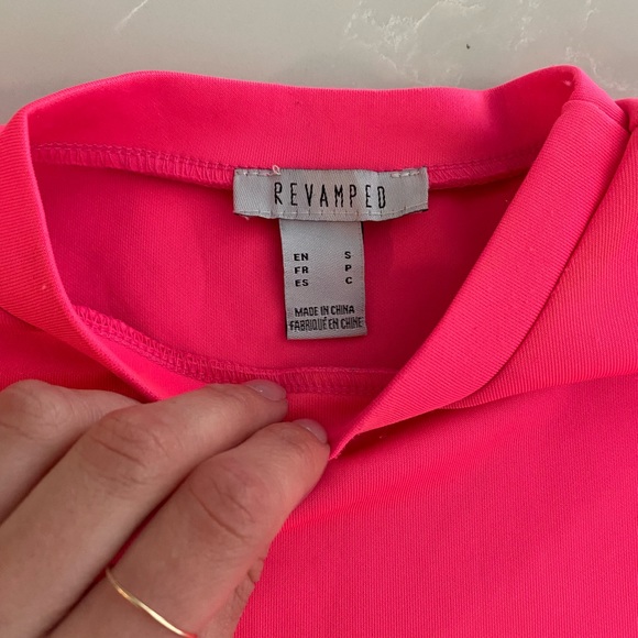 Revamped neon pink bodycon dress - size small - Picture 4 of 4